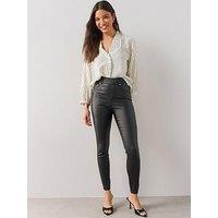 The Very Collection Coated Denim Jeggings - Black