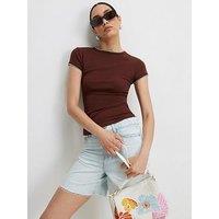 River Island Whipstitch Baby T-Shirt - Brown