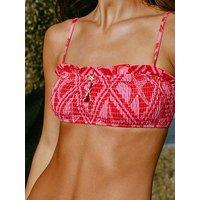 Chelsea Peers Chelsea Peers Shirred Starfish Print Bikini Top - Bright Pink