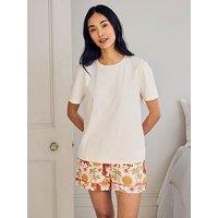 Chelsea Peers Cotton Siesta Tiger Print Short Pyjama Set - Off White