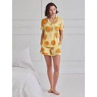 Chelsea Peers Modal Sun Print Short Pyjama Set - Yellow