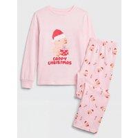 The Very Collection Girls Christmas Capybara Print Long Sleeve Pyjamas - Pink