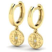 Kleora Kleora Iris Modern Electrum Diamond Cats Eye Circle Droplet Hoop Earrings
