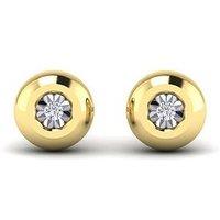 Kleora Kleora Aurora Modern Electrum Miracle Plate Diamond Circle Stud Earrings