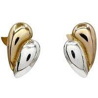 The Edit Hs Edit Teardrop Sterling Silver And 18Ct Yellow Gold Plated Double Teardrop Stud Earrings