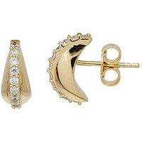 The Edit Hs Edit Teardrop 18Ct Yellow Gold Plate & Cubic Zirconia Chunky Drop Stud Earrings