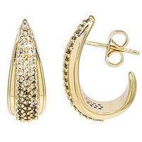 The Edit Hs Edit Teardrop 18Ct Yellow Gold Plate & Cubic Zirconia Chunky Half Hoop Earrings