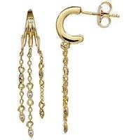 The Edit Hs Edit Chains 18Ct Yellow Gold Plate & Cubic Zirconia Chain Drop Hoop Earrings