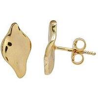 The Edit Hs Edit Molten 18Ct Yellow Gold Plated Moulded Oganic Pebble Stud Earrings