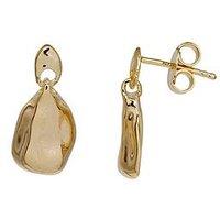 The Edit Hs Edit Molten 18Ct Yellow Gold Plated Moulded Pebble Drop Earrings