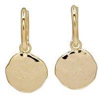 The Edit Hs Edit Molten 18Ct Yellow Gold Plated Moulded Coin Hoop Drop Earrings