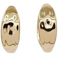 The Edit Hs Edit Molten 18Ct Yellow Gold Plated Sterling Silver Small Moulded Chunky Hoop Earrings