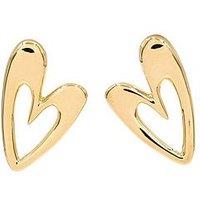 The Edit Hs Edit Hearts 18Ct Yellow Gold Plated Large Abstract Heart Stud Earrings