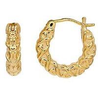 The Edit Hs Edit Chains 18Ct Yellow Gold Plated Chunky Textured Hoop Earrings
