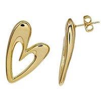 The Edit Hs Edit Hearts 18Ct Yellow Gold Plated Abstract Heart Stud Earrings