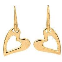 The Edit Hs Edit Hearts 18Ct Yellow Gold Plated Sterling Silver Abstract Heart Hook Drop Earrings