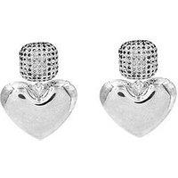 The Edit Hs Edit Hearts Sterling Silver Plate & Cubic Zirconia Bubble Heart Drop Earrings