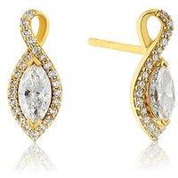 Harriet Harriet Sterling Silver & 18Ct Yellow Gold Plated Vermeil 0.50Ct Lab-Grown Diamond Twist Drop Earrings