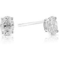 Harriet Harriet 9Ct White Gold 0.50Ct Lab-Grown Diamond Oval Stud Earrings