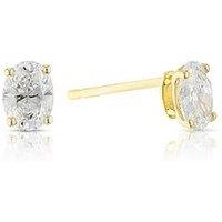 Harriet Harriet 9Ct Yellow Gold 0.50Ct Lab-Grown Diamond Oval Stud Earrings