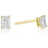 Harriet Harriet 9Ct Yellow Gold 0.50Ct Lab-Grown Diamond Radiant Stud Earrings