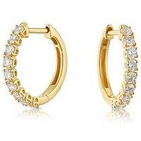 Harriet Harriet Sterling Silver & 18Ct Yellow Gold Plated Vermeil 0.50Ct Lab-Grown Diamond Round Hoop Earrings