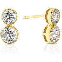 Harriet Harriet Sterling Silver & 18Ct Yellow Gold Plated Vermeil 1Ct Lab-Grown Diamond Graduate Dew Drop Stud Earrings