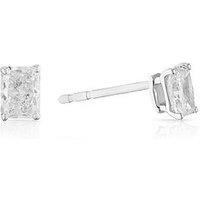 Harriet Harriet 9Ct White Gold 0.50Ct Lab-Grown Diamond Radiant Cut Stud Earrings