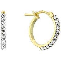 H. Samuel 9Ct Yellow Gold Crystal 10Mm Hoop Earrings