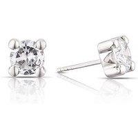 Ernest Jones 9Ct White Gold Small Cubic Zirconia Stud Earrings