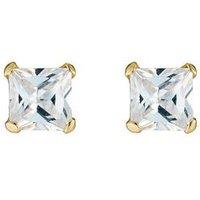 H. Samuel 9Ct Yellow Gold Cubic Zirconia Square 4Mm Stud Earrings