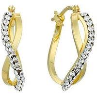 H. Samuel 9Ct Yellow Gold Crystal Infinity Hoop Earrings