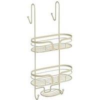 Showerdrape Dante 2 Tier Shower Caddy With Soap Basket Beige