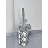 Showerdrape Ravello Geo Floral Grey & White Toilet Brush & Holder