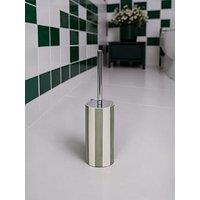 Showerdrape Pier Green Stripe Toilet Brush