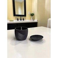 Showerdrape Ripple Black Set Of 2 - Sd, Tbh