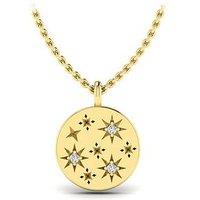Kleora Aurora Modern Electrum Diamond Star Burst Disc Pendant - Gold