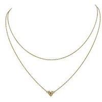 The Edit Hs Edit Hearts 18Ct Yellow Gold Plated Sterling Silver Layered Hammered Heart Necklace