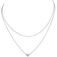 The Edit Hs Edit Hearts Sterling Silver Layered Hammered Heart Necklace