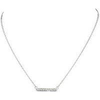 The Edit Hs T-Bar Sterling & Cubic Zirconia Accent Bar Necklace - Silver