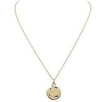 The Edit Hs Molten 18Ct Plated Sterling Silver Moulded Coin Disc Pendant Necklace - Gold