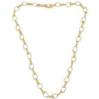 The Edit Hs Edit Sterling Silver & 18Ct Yellow Gold Plated Large Link T-Bar Necklace