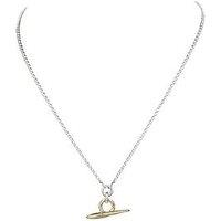 The Edit Hs Edit 18Ct Yellow Gold Plate & Sterling Silver T-Bar Pendant Necklace