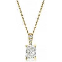 Harriet 9Ct 0.50Ct Lab-Grown Diamond Emerald Cut Pendant Necklace - Gold