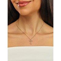 Harriet Harriet Sterling Silver & 18Ct Yellow Gold Plated Vermeil 0.50Ct Lab-Grown Diamond Cross Pendant Necklace