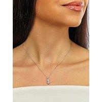 Harriet Sterling Silver 1Ct Lab-Grown Diamond Graduated Dew Drop Pendant Necklace