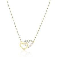 H. Samuel 9Ct Glitter Interlocking Heart Necklace - Gold