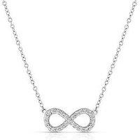 Ernest Jones Sterling Cubic Zirconia Eternity Symbol Necklace - Silver