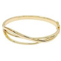 The Edit Hs Edit 18Ct Yellow Gold Plated Abstract Entwined Bangle