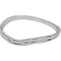 The Edit Hs Sterling Plated Abstract Entwined Bangle - Silver